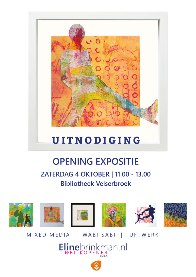 uitnodiging expositie Mixed-Media Eline Brinkman